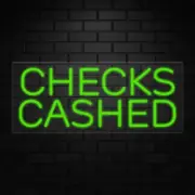 Checks Cashed Neon Sign for Retail Displays | LED Flex Neon | 30"W x 12"H x 1"D