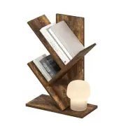 Tree Bookshelf 3-Tier Floor Standing Tree 3-Tier Tree Bookcase Amber Pine