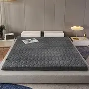 Plush Futon Mattress Japanese Folding Floor Mattress Roll Up Guest Mattress Printed Floor Sleeping Pad Double Single Bed Mattress Topper Floor Lounger Bed Sofas,Gray,150x200cm(59 * 79in)