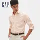 Gap 男裝 舒適無褶長袖鈕釦襯衫-粉色條紋(441149)