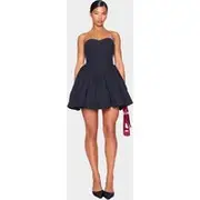 Black Bandeau Corset Detail Shift Dress, Black