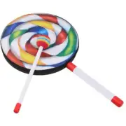 8Inch Lollipop Shape Drum with Mallet Rainbow Music Rhythm Instruments Kids B3A5
