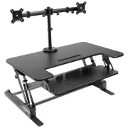 Mount-It! 36"W Standing Desk Converter with Dual Monitor Stand Plastic/Steel