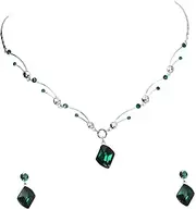 [Faship] Gorgeous Aqua Swarovski Crystal Floral Necklace Earrings Set