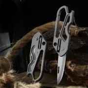 Titanium Carabiner Keychain Clip with Folding Knife Cutter EDC Pocket Multi Tool