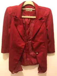 在飛比找旋轉拍賣優惠-韓版 紅色短外套