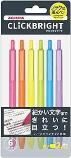 Zebra Pen Click Bright 6 Color Highlighter WKS30-6C