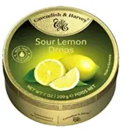 CAVENDISH & HARVEY Sour Lemon Drops Hard Candy 7 oz 200g SEALED TIN Made Germany