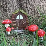 Fairy Garden Door Statue, 5pcs/Set 4.5inch Resin Luminous Elf Door Figurines with, Glow in The Dark Miniature Fairy Gnome House Door for Tree Trunk
