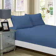 Fabric Fantastic 1000tc Ultra Soft Single Size Bed Greyish Blue Fitted Sheet & Pillowcase Set