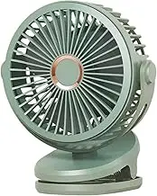 Portable Cooling Fan Clip - Personal Stroller Battery Powered Fan,4 Speed Rechargeable Mini Table Fan, Desk Fans Small Quiet for Golf Cart, Bedside, Office