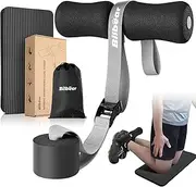 Bilbear Adjustable Nordic Hamstring Curl Strap with Kneeling Mat,Portable Nordic Strap for Hamstring Curls,Hamstring Stretch,Crunch,Sit-ups,Nordic Curl Machine at Home,Withstand 400lbs