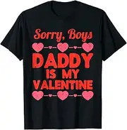 [X.Style] Sorry Boys Daddy is My Valentine Baby Girl Toddler Daughter ds1279 T-Shirt (L) Black