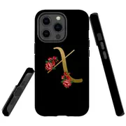 For Apple iPhone 13 Pro Case, Armour Back Cover, Embellished Letter X