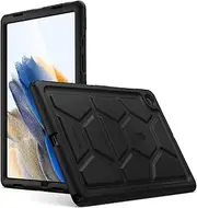 Poetic TurtleSkin Case Designed for Samsung Galaxy Tab A8 Case 10.5 Inch 2022, Heavy Duty Shockproof Rugged Kids Friendly Drop Protection Silicone Cover Case, Black