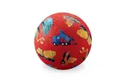 Crocodile Creek Rubber Playground Ball, Ships Inflated, PVC-Free, Durable Design for Outdoor Games and Active Sports, 7" Kids Ages 3 Years and Up, Little Builder Construction Vehicles