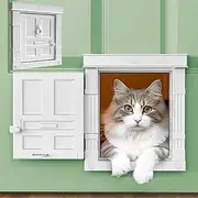Beacon Hill Interior Cat Door - Durable Indoor Cat Door for Tall Cats or Dogs, No Flaps, Stylish and Easy DIY Pet Door, Spacious Large Kitty Door for Cats Up to 20 lbs, by Purrfect Portal