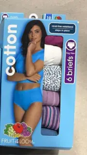 12 pieces FRUIT of the Loom 100% Cotton Brief Mix Solids & Prints BOX Size - 10