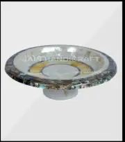12" Marble Fruit Bowl Inlay mop shell home Decor dining table decor serving bowl