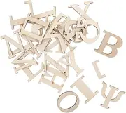 HONMEET Greek Alphabet Learning Toys 48pcs Wooden Block Letters Educational Number Crafts Party Decorations Wood Signs Die Cut