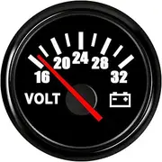 52mm Auto Car Voltmeter Volt Meters Gauge Voltage Meter 8-16 Volts 16-32 Volts for Marine Boat Yacht RV Motorcycle Accessories Automotive Voltmeter(BN 1632V)