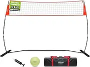 12FT Portable Volleyball Training Net for Hitting or Serving Drills, Outdoor & Indoor Freestanding Volleyball Practice Net with Height Adjustable, Glow in Dark Volleyball, and Carry Bag