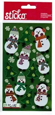 Shiny Snowman Snowmen Tree Christmas New Pack Scrapbook Stickers Sticko