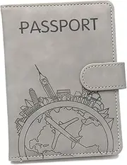 [CHUAN boutique] Leather Passport Holder Multi-Function Passport Book Magnetic Buckle Hand-Held Passport Bag Secure Passport Cover