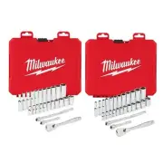 Milwaukee 1/4 in. Drive SAE/Metric Ratchet and Socket Mechanics Tool Set