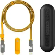 Rolling Square inCharge XL 200 cm - USB-C Cable, Universal Smartphone Cable, Men, 6-in-1 Universal Charger for Smartphones, Technical Gadget, Yellow, Lightning Cable 100W