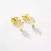 Gold Silver Opals Stud Earring Piercing Pendientes Tiny Fine Crystal