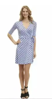 Robert Graham Dress, Jenni, Navy Blue Wrap , Size 6