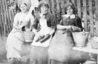 Madam Strachan's Maids, Creswick, 1890 Three maids who worked for Mad Old Photo