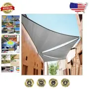 Stylish Gray Triangle Sun Shade Sail - 190 GSM Heavy-Duty Fabric for Outdoors