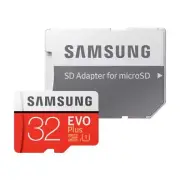 Original Samsung Evo Plus microSDHC Card 32GB w SD Adapter U1 Class 10 MB-MC32GA