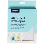 J.Burrows CD Envelopes White 50 Pack