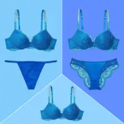 Victoria's Secret Very Sexy Shine Strap Push-Up Bra& Panty Blue 34C,34DD,38C,38D