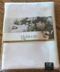 New Elegant Heirloom Bridal White Jacquard Table Cloth 60 x 84” Oblong NOS