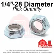 1/4"-28 Grade A Nylon Insert Hex Jam Lock Nuts Zinc FINE Nylok (Pick Quantity)