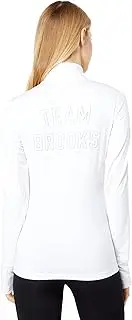 Women's Dash 1/2 Zip, White/Team Brooks XS