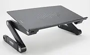 Uncaged Ergonomics WorkEZ Adjustable Laptop Stand for Desk, Laptop Stand Adjustable Height, Foldable Aluminum Cooling Computer Holder & Riser for Desk Bed, Black, XL