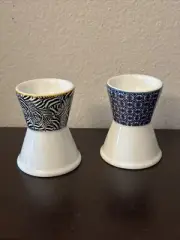 Egg Coddled (2) Ted Baker Portmeirion Langdon Black Blanchard Blue EUC