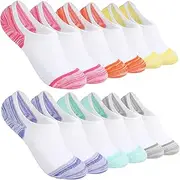 [Toes Home] No Show Socks Womens Low Cut Ankle Socks for Sneakers Footies Athletic Non Slip Invisible Liner Socks 6 Pairs