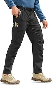 [MOURCE] Mens Tactical Pants, Water Resistant Ripstop Stretch Cargo Work Pants, Lightweight Outdoor Hiking Pants (No Belt)