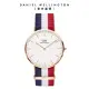 【Daniel Wellington】DW 手錶 Classic Cambridge 40mm藍白紅織紋錶-玫瑰金框(DW00100003)