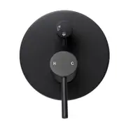 Aquaperla Lucid Pin Matt Black Solid Brass Round With Diverter Wall Mixer