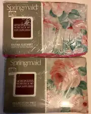 NOS Springmaid Metropolitan Museum Art Victoria Rose Fitted & Flat Sheets Double