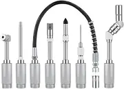 MagiDeal 11 Pieces Grease Coupler Kit Lubricant Dispenser Adapter Sturdy High Hardness Metal Lubrication Oil Head Complete Accessories