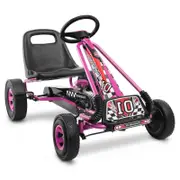 Costway Kids Pedal Go Kart 4 Wheel Ride On Toys Outdoor Racer Pedal Car Pink