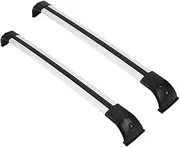 2Pcs Roof Bars Compatible for Land Rover Discovery 3 4 Alloy Side Bars Cross Rails Roof Rack Luggage(Silver Black)